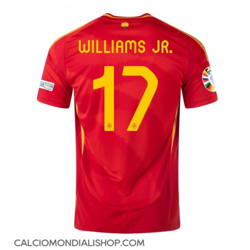 Maglie da calcio Spagna Nico Williams #17 Prima Maglia Europei 2024 Manica Corta